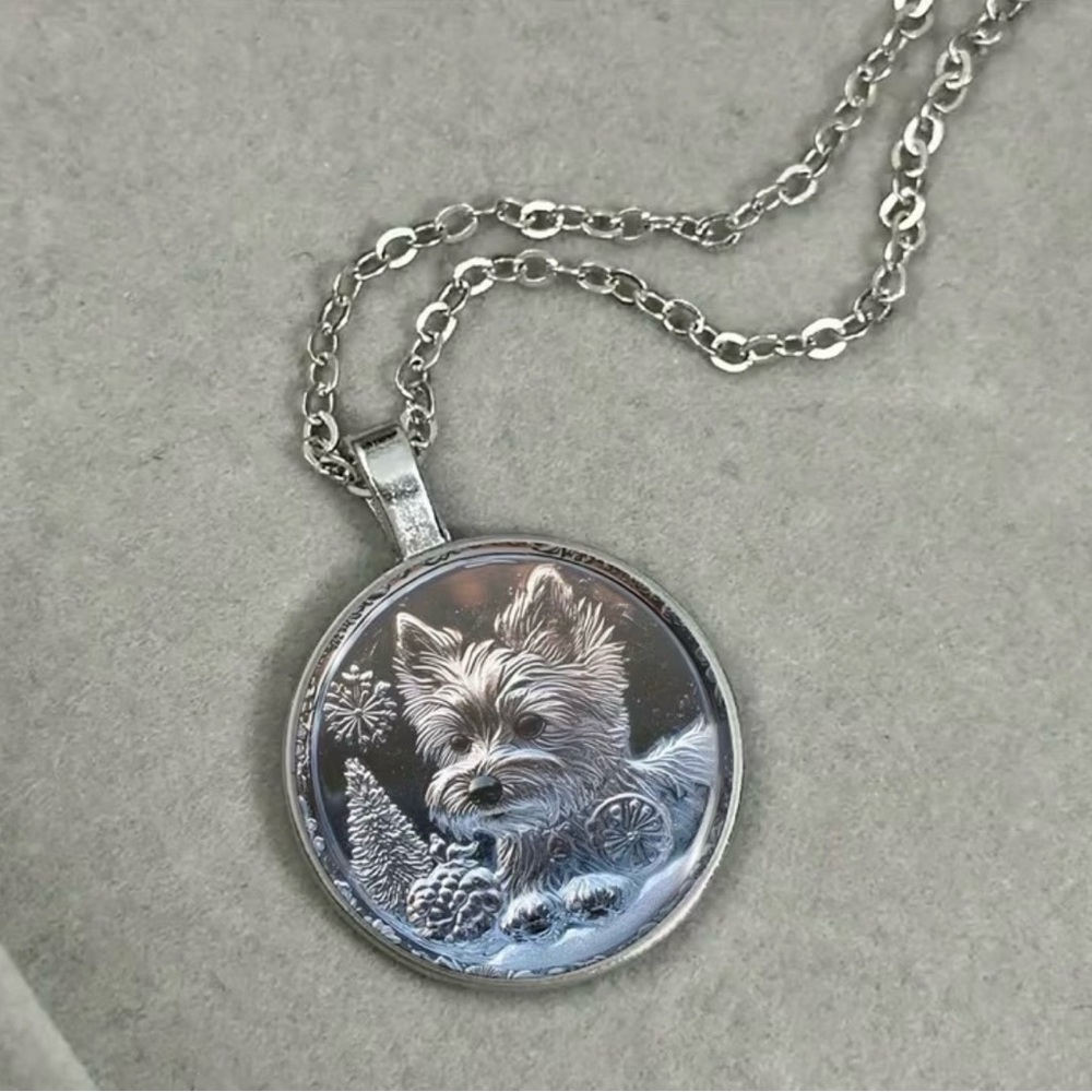 Silver Dog Pendant Necklace
